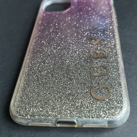 GUESS💫 Gold Pink Glitter Gradient Case /Cover iPhone 11 Pro - Picture 6 of 12